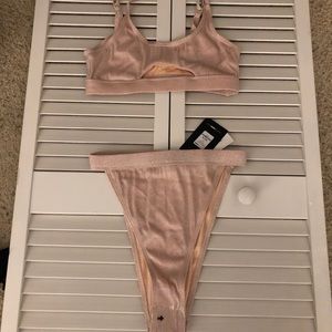 Rose colored sparkle swimsuit